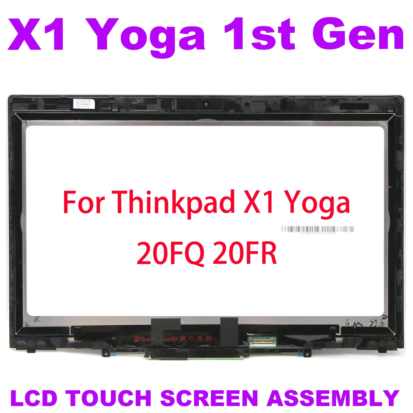 Imagem -02 - Substituição da Tela Sensível ao Toque para Lenovo Conjunto do Painel de Exibição Lenovo x1 Yoga Gen 20fq 20fr Lcd 00ur189 01ay700 00jt856 01ay702