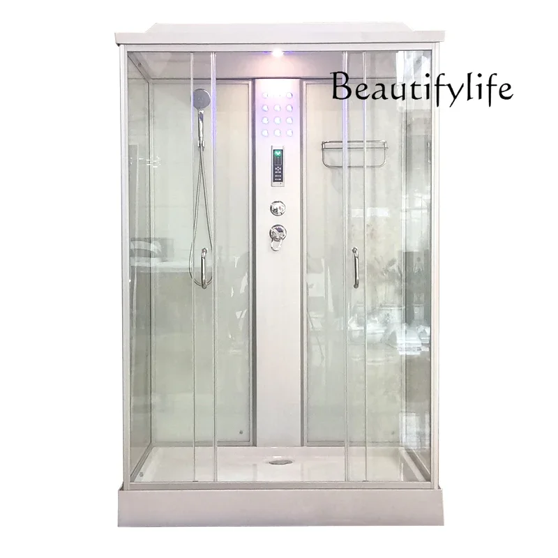 

Bagno domestico chiuso in vetro temperato integrato con doccia rettangolare nordica