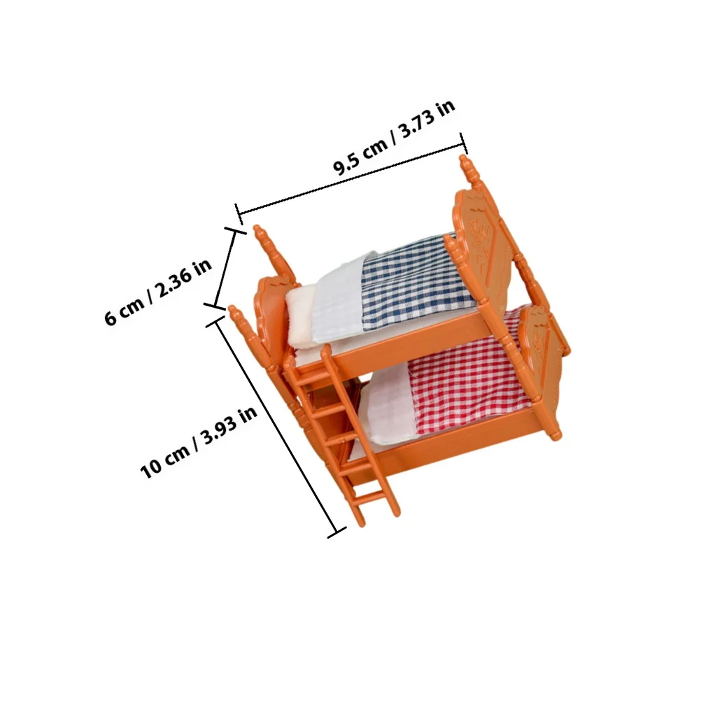 2Sets Mini Stapelbed Meubels Slaapkamer Ornament voor Poppenhuis Miniatuur Huis Decor Accessoire Huismeubilair
