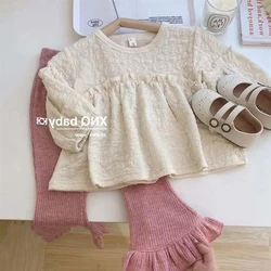 2024 Korea Spring Autumn Baby's Sets Girls' Shirt Pant 2Pcs Set Toddler Baby Girl Outfit Set Fashionable Long Sleeved Top Pant