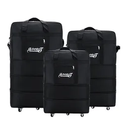 Foldable Luggage Bag  Airline Checked Bag Oxford Large Capacity Travel Universal Wheel Moving Storage Bag Rolling Packing Cubes