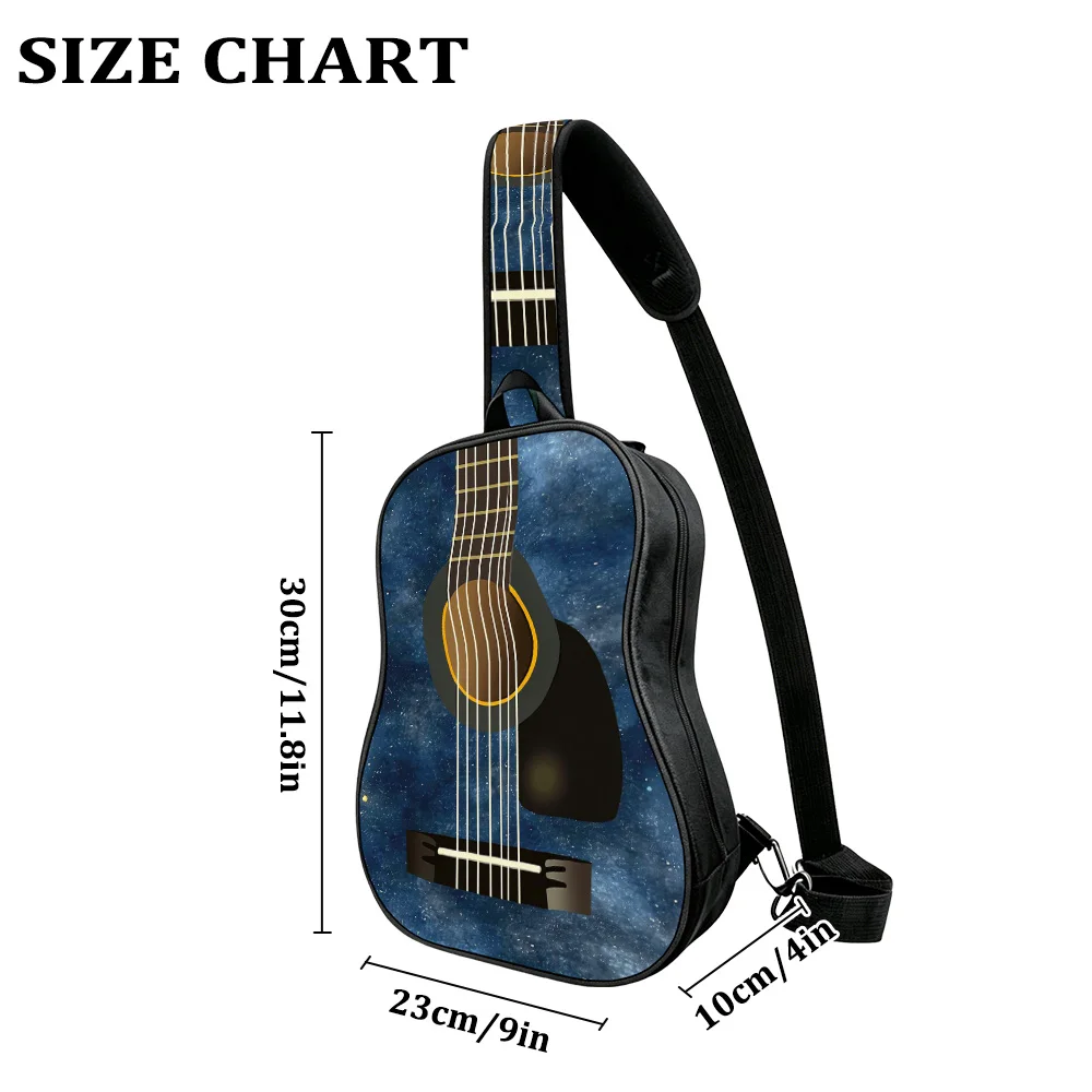 Galactic dreams Men's Guitar Chest Bag, Sling Bag,  Crossbody Bag with Inner Pocket & Adjustable Strap, for Music Enthusiasts
