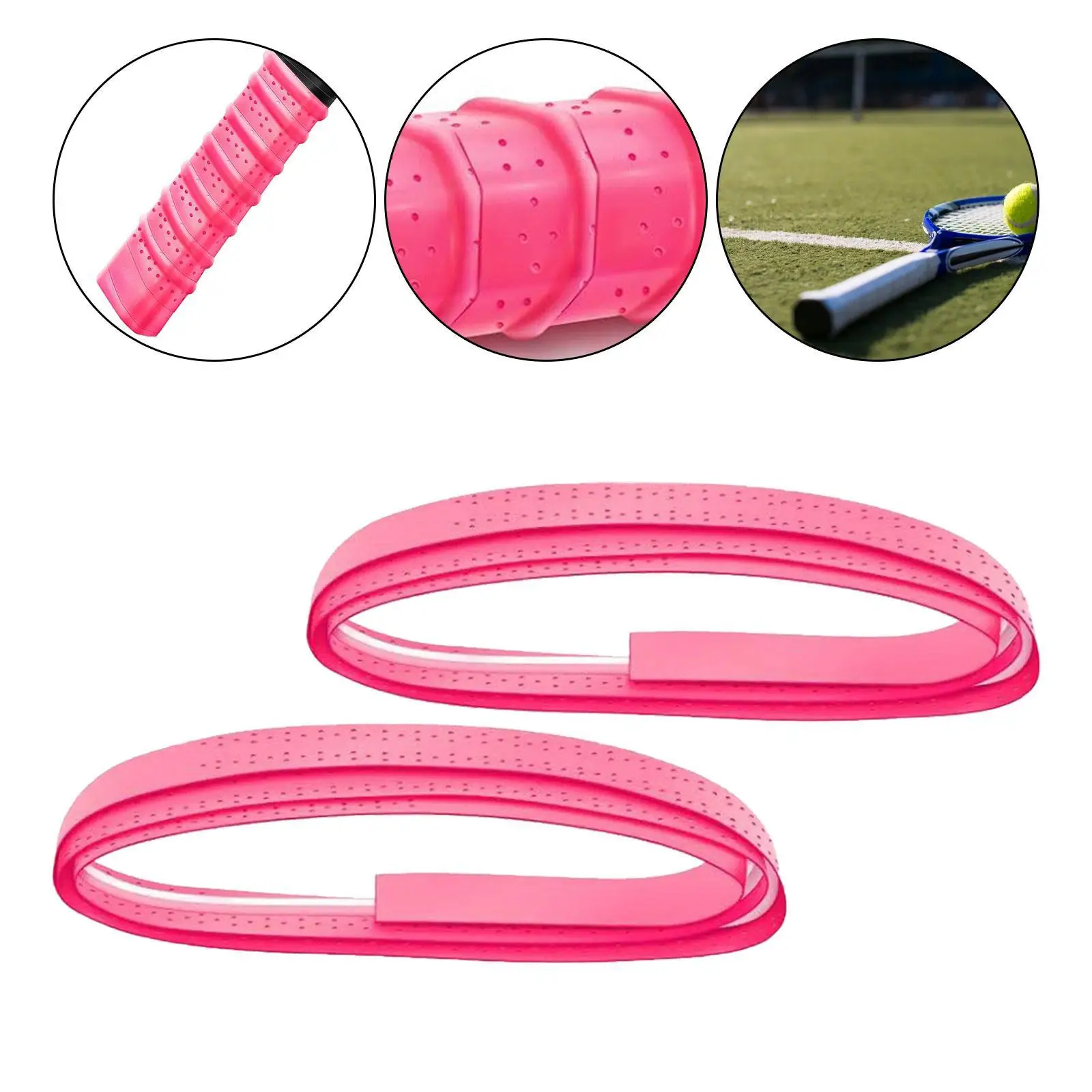 2Pieces Pickleball Racket Grip Tape Pickleball Overgrip Wrap High Performance Pickleball Racket Handle Tape Replacement, Pink