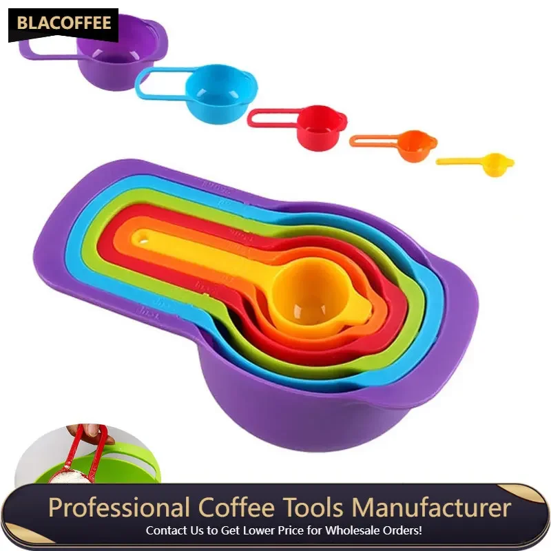 

Measuring Tools 6pcs/set Multifunction Stackable Combination Plastic Measuring Cup Kitchen Baking Cooking Measuring Spoon Set