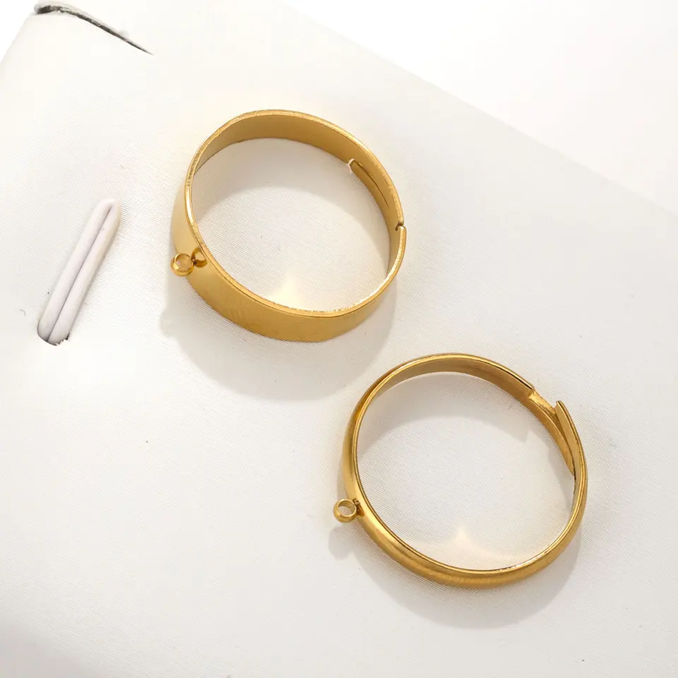 Lot De 30 Bagues Vierges Réglables En Acier Inoxydable Doré - Bases Pour Création De Bijoux DIY Et Loisirs Créatifs