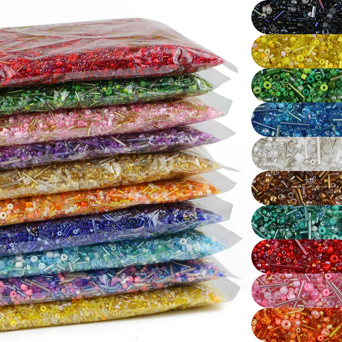 2-4mm 450g Mixed Millet Glass Beads Spacers Loose 15 Colours For DIY Jewelry Making Findings Bracelets Necklaces Accessories