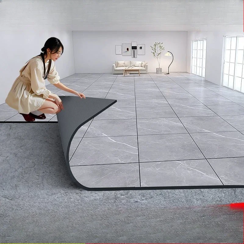 أرضية منزلية من الجلد الاسمنتي، وضع مباشر، سميكة، مقاومة للاهتراء، مقاومة للماء، غير قابلة للانزلاق، ذاتية اللصق #1