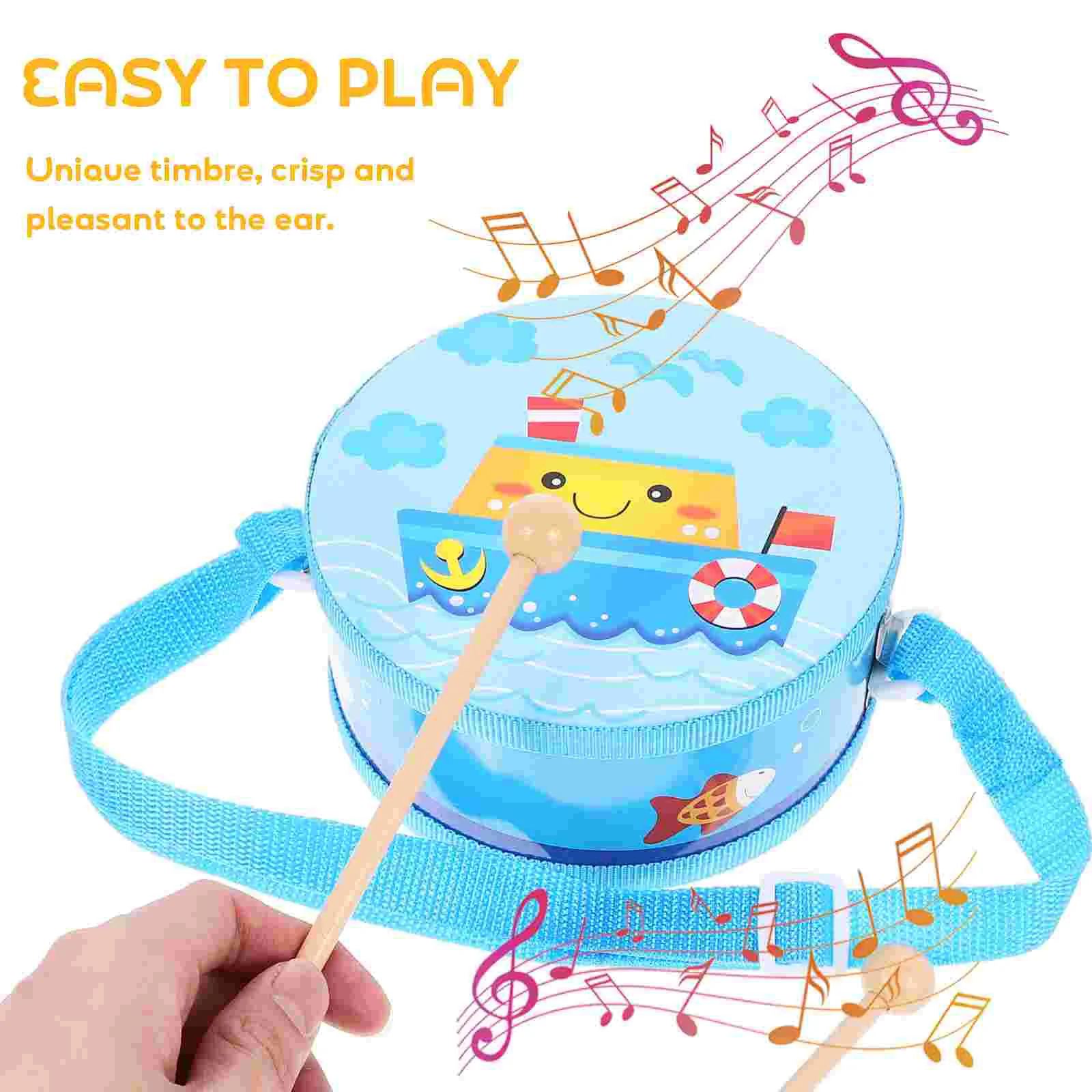 Children's Waist Drum Toy Musical Instrument Percussion Hand With Drumstick Kid Toys