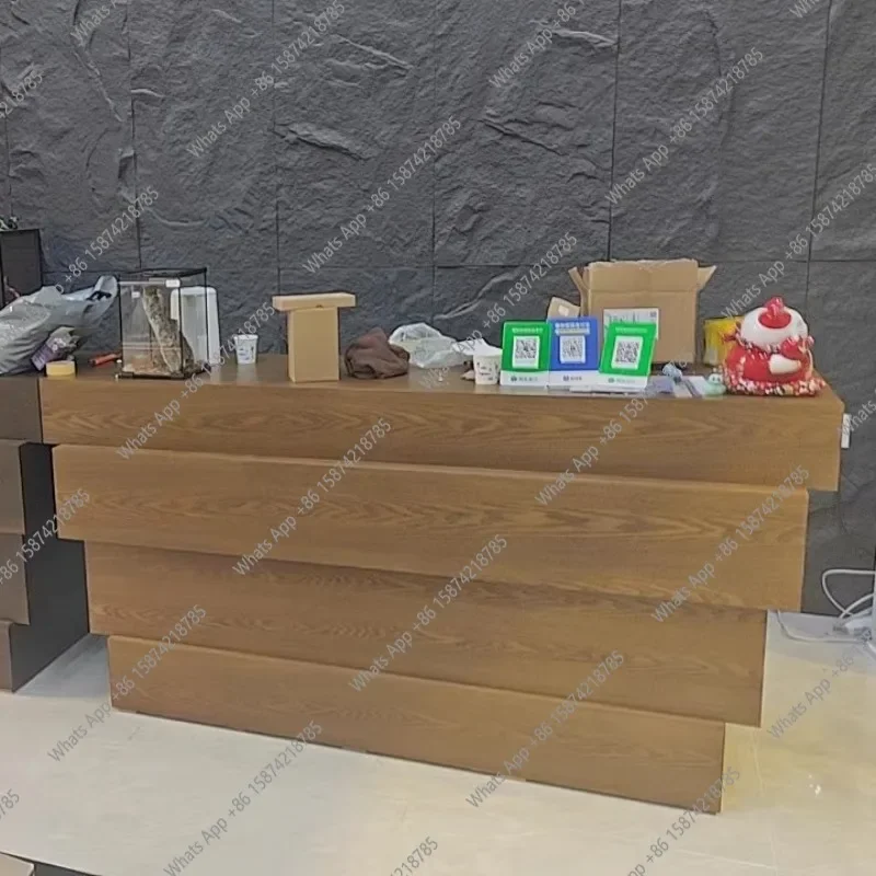 

YX Beauty Shop Reception Desks Modern Wood Hotel Luxury Bar Restaurant Design Reception Desks Executive Bureau Trendy Furniture