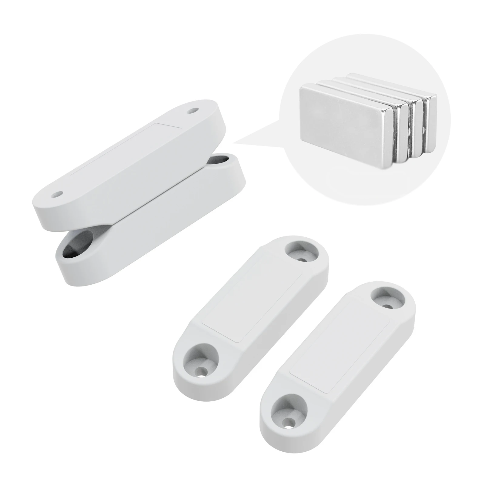

Магнитная дверная защелка для автофургона — сильная магнитная фиксация — белая, 2 пары, устойчивая к ржавчине, идеальная магнитная защелка для двери автофургона для прицепа