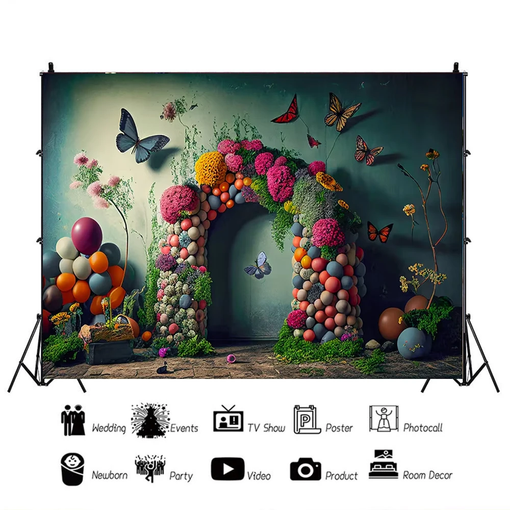 Retro Style Guitar Tent Photography Backdrops Children Newborn Baby Shower Party Music Magic Forest Cabin Kids Background GQ-01
