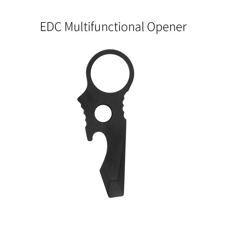 Multifunctionele Edc Flesopener Tool Mini Koevoet Schroevendraaier Rvs Outdoor Draagbare Sleutelhanger Hanger Ronde Gat