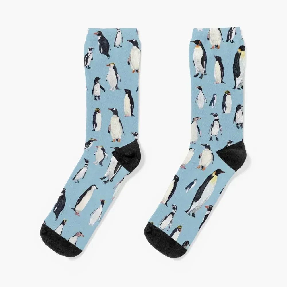 

PENGUINS of the world- poster heights Socks New year's luxury retro heated Socks Female Men's