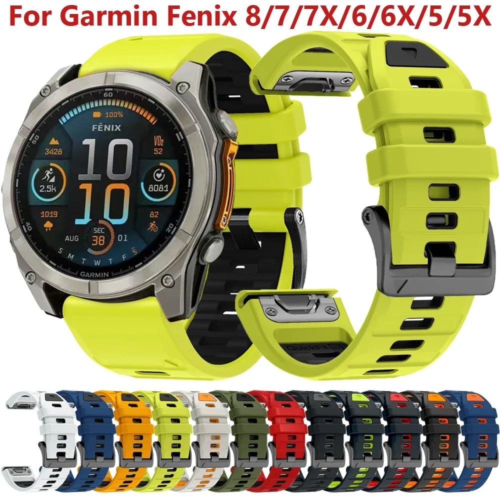 For Garmin Fenix 8 E 7 7X 6 6X Pro 5X 5 Plus Screw Buckle Strap 22mm 26mm Enduro 3 Epix Pro Gen 2 47mm 51mm 955 Silicone Band