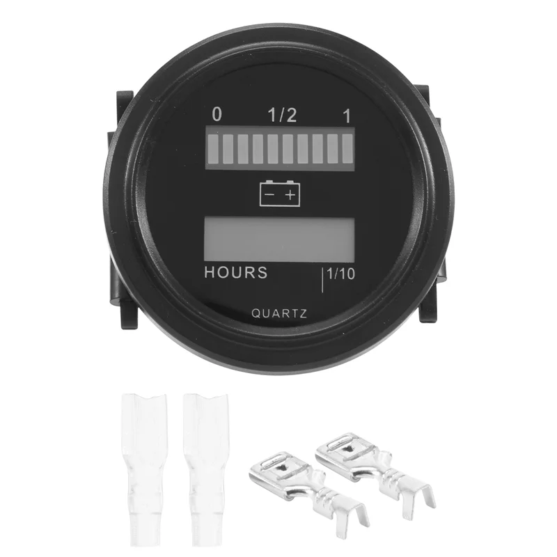 

LED With Hour Meter Round Battery Indicator Meter Gauge 12/24V 36V 48V 72V For Boat Golf Cart Club Cart Forklift