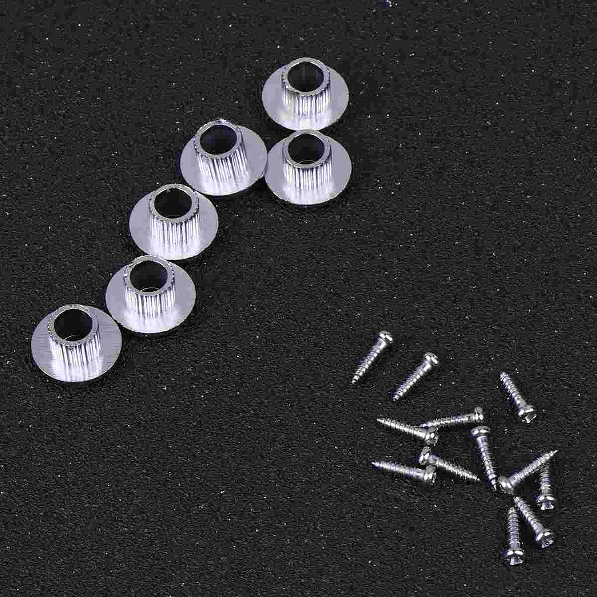 2 Sets Accesorios Para Guitarra Tuner Ferrule Half Closed Adapter Silver Bushing