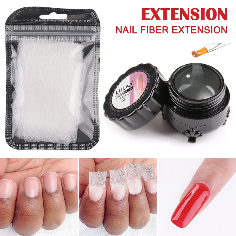 10/20pcs Fiber Nail Extension Nail Art Fiberglass Non-woven Silk Gel Tips Extension Set Fiber Glass Form DIY Manicure Accessory