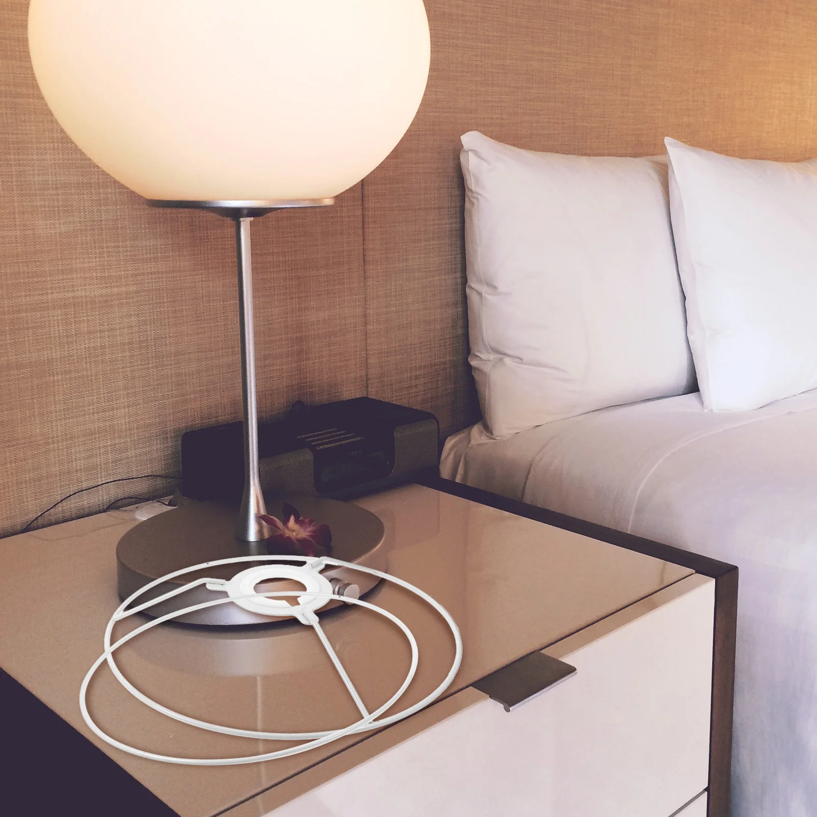 25cm Metal Lampshade Frame DIY Ring Shade Holder for Chandelier Retro Light Cover Lamp Shade Ring Set Wire Lamp Cover Support