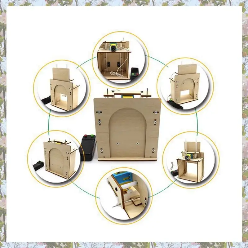 T84C-2X Wooden Lift Door No. 1 Self-Made House Garage Model Electric Door Kit DIY Technology Gizmo