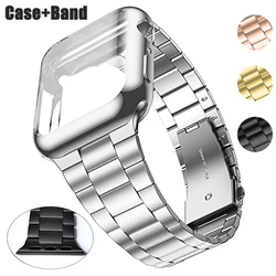 Stainless Steel Strap For Apple Watch Ultra 2 49mm Full Cover Soft Case For iWatch Series 10 9 8 7 6 46mm 42mm 40mm 41 44mm 45mm