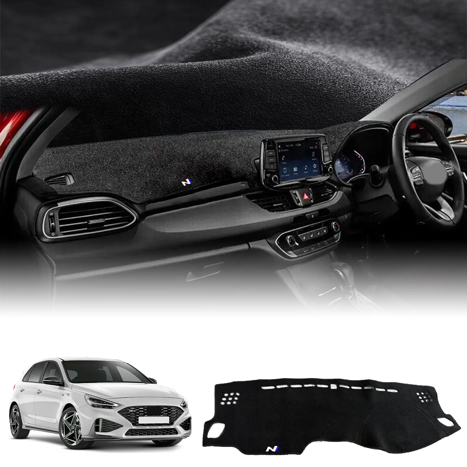 

Подходит для Hyundai i30 2017 2018-2023, N-line N Style, автомобильный коврик для приборной панели, аксессуары для DashMat, солнцезащитный ковер, защитный ковер