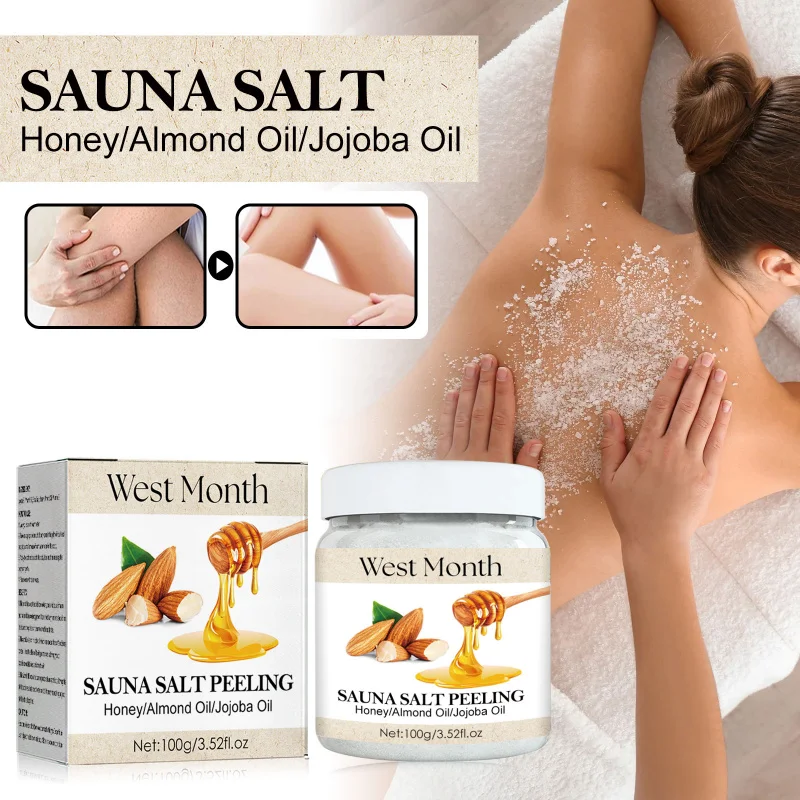 

Honey Almond Body Bath Salt - Exfoliate Skin, Cleanse Pores, Moisturize Skin, Soften Skin, Suitable for Sensitive Skin, 100ml