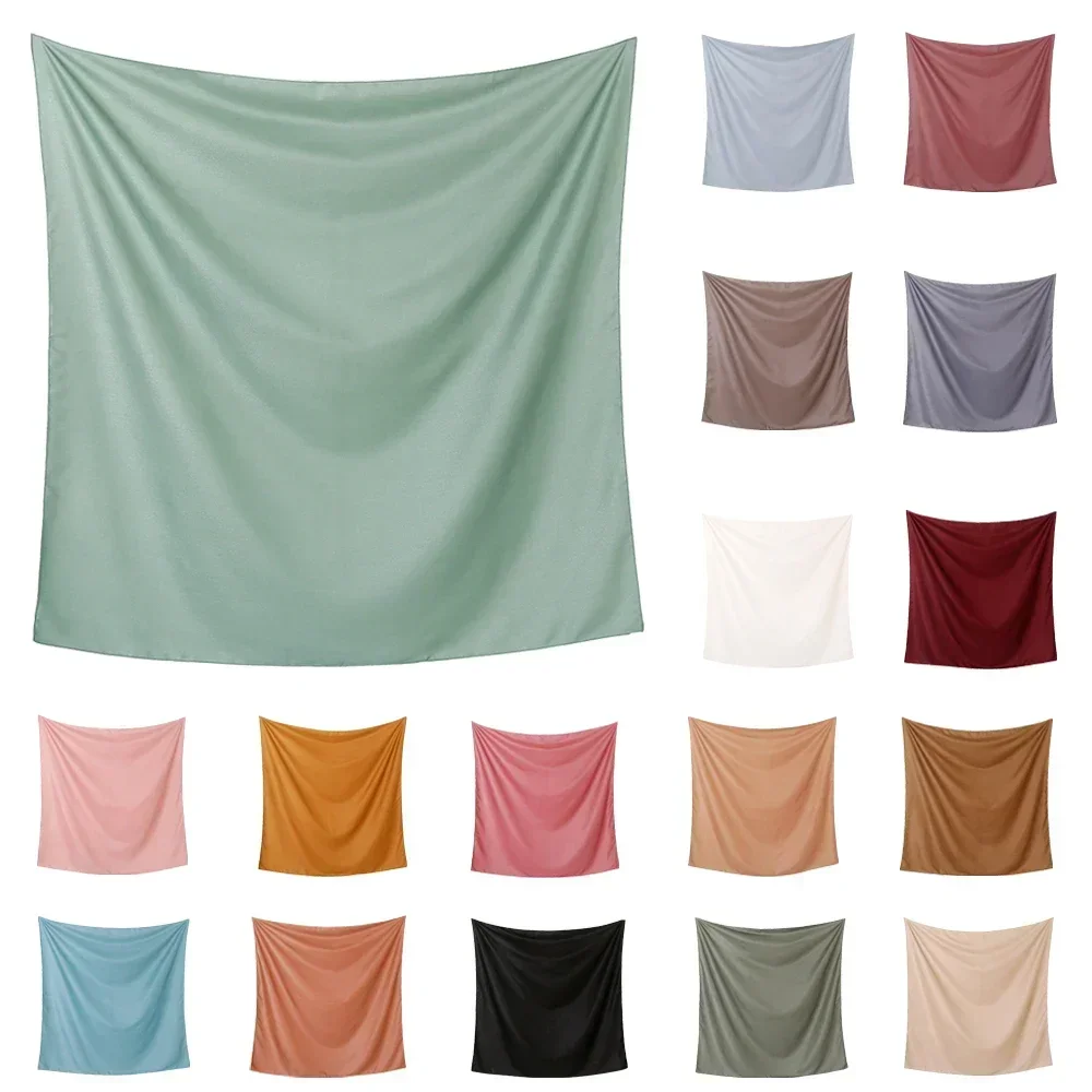 110*110cm moda lenço quadrado feminino muçulmano hijab turbante lenço xales cabeça envoltório cor sólida cachecóis islâmico sjaal bandanas