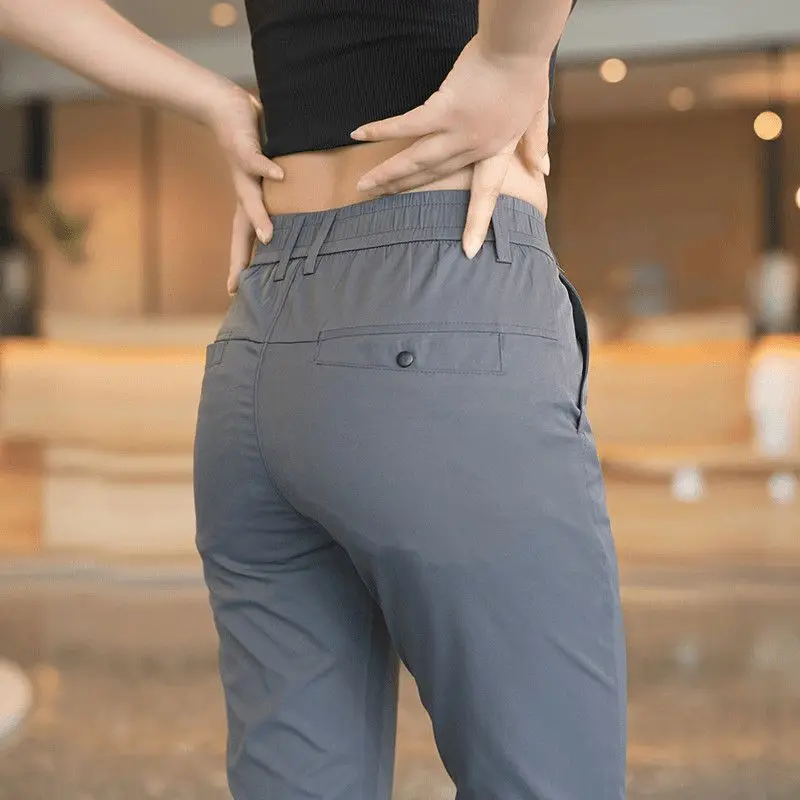 

Ice Silk Casual Pants Men's Summer Thin Slim-fit Straight Korean Versatile Elastic Business Small Militias Tactical Work Pants