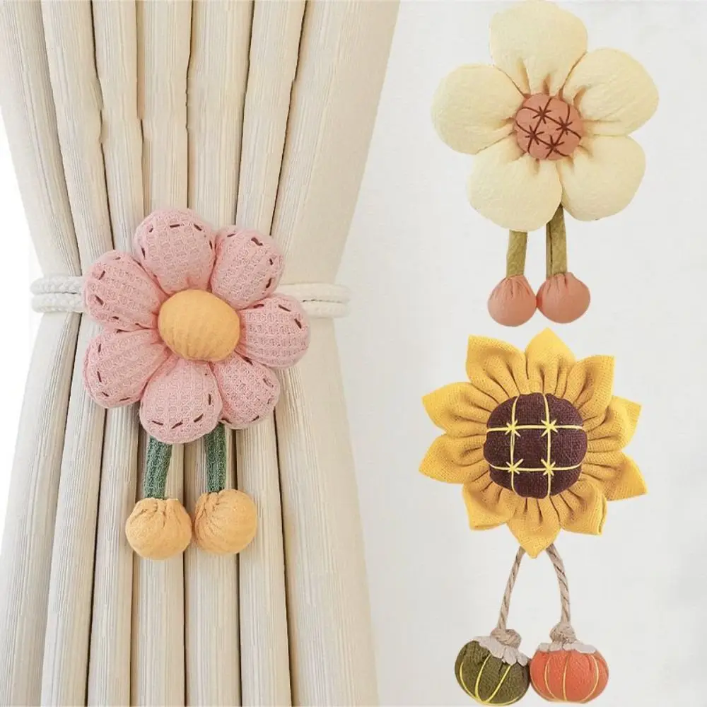 Flower Shape Curtain Tieback Adjustable Curtain Buckle Curtain Rope Holders Kids Room Home Decor - view 2