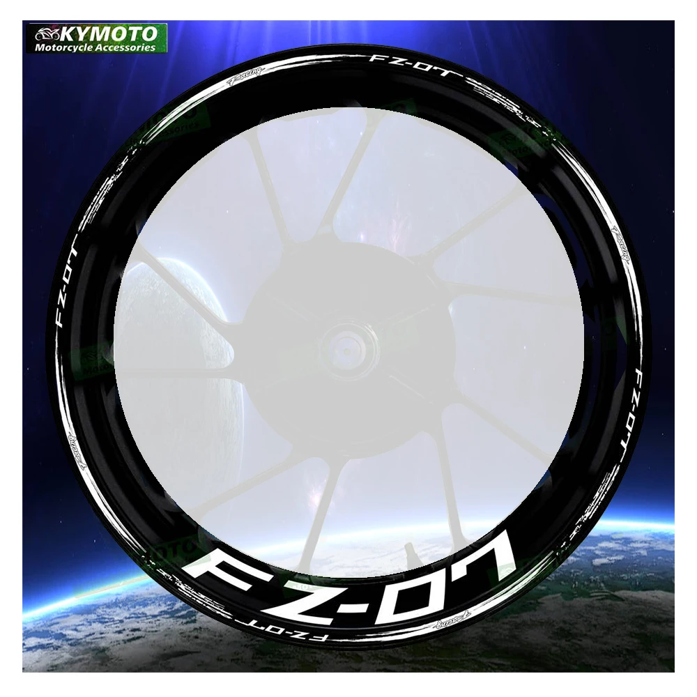 

Для FZ-07 FZ07 аксессуары для мотоциклов 17-дюймовые наклейки на передние и задние колеса модифицированные светоотражающие наклейки на обод колеса украшения