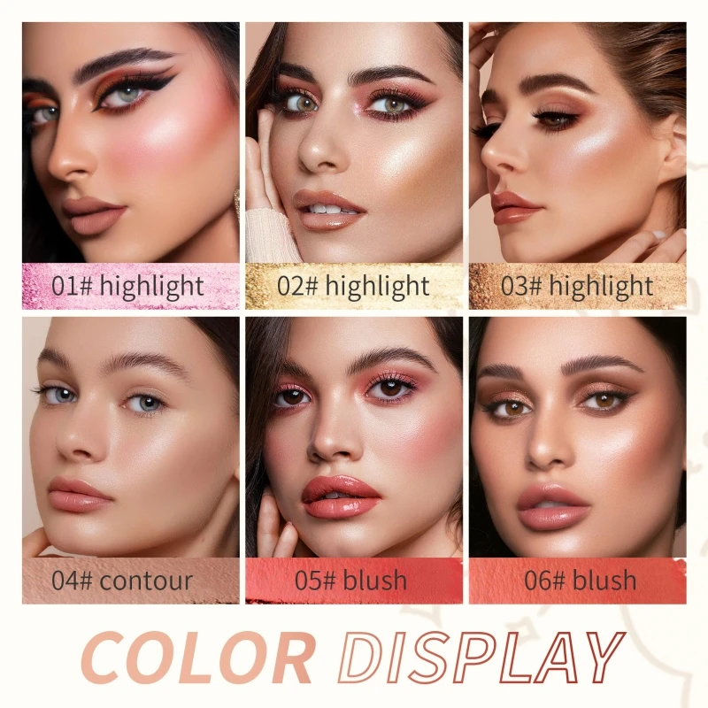 6 Colors Face Blush Makeup Stick Cream Bronzer Nose Shadow Eyeshadow Highlighter Contour Shimmer Beauty Health Smooth Maquiagem