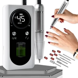 45000 RPM Rechargeable Electric Nail Drill Machine Nail Mill Cutter Sets With Nail Drill Bits Portable Nail Salon Nail Files Kit