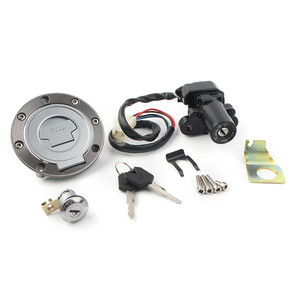 Motorbike Ignition Switch Lock Assembly Fuel Gas Cap Key Set For Yamaha YZF R1 YZF-R1 1998 1999 2004 2005 2006 2007 2008-2012