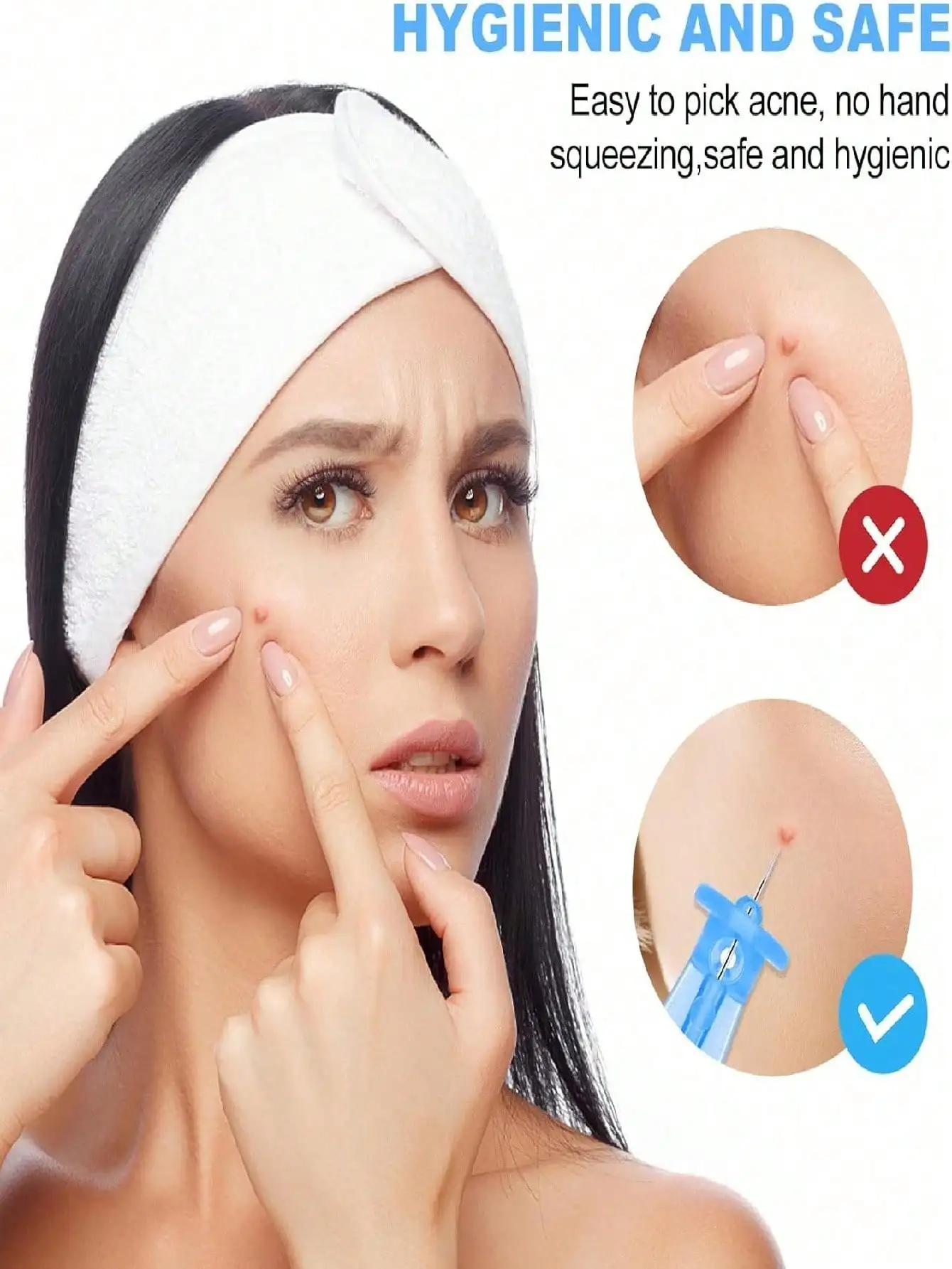 Aiguilles stériles jetables pour boutons, 50 pièces, outils professionnels d'extraction d'acné pour Salon et maison