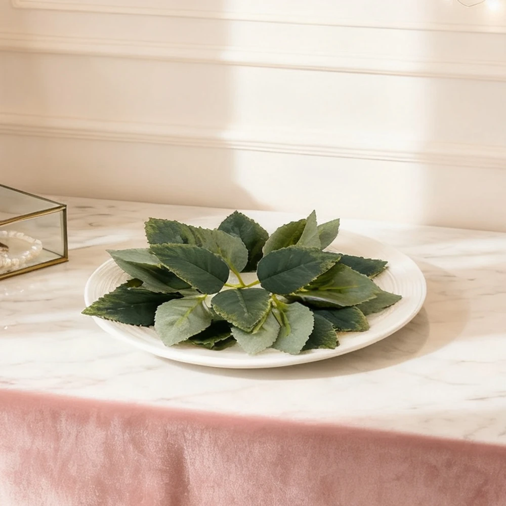 

50/100PCS Artificial Plants Rose Leaves Home Room Table Decora Wreaths Wedding Bridal Accessories Headwear Brooch Diy Gifts Box