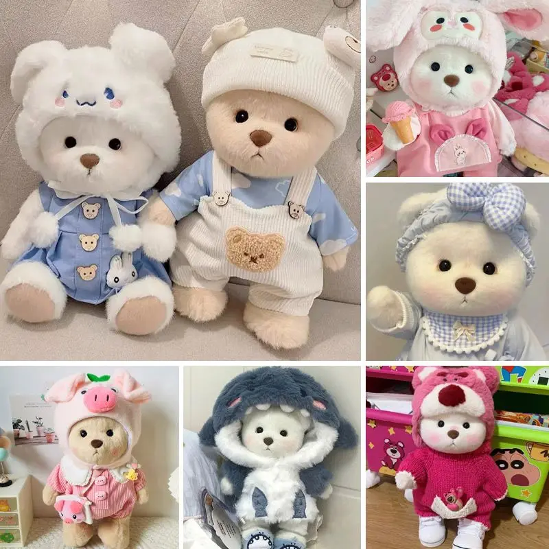 30 cm pop Lina poppenkleertjes knuffelset teddybeer Kawaii anime accessoires aankleden schattige cartoon vrienden vakantiecadeau