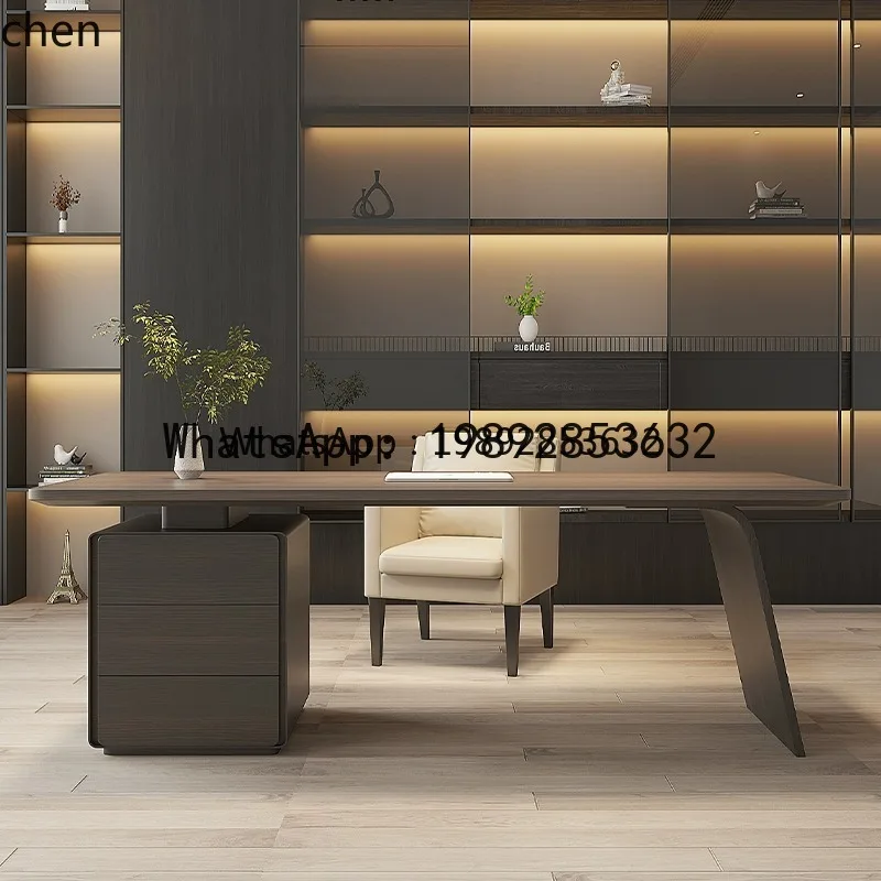 

X4 minimalist light luxury solid wood desktop computer desk writing desk home living room double office desk and chair