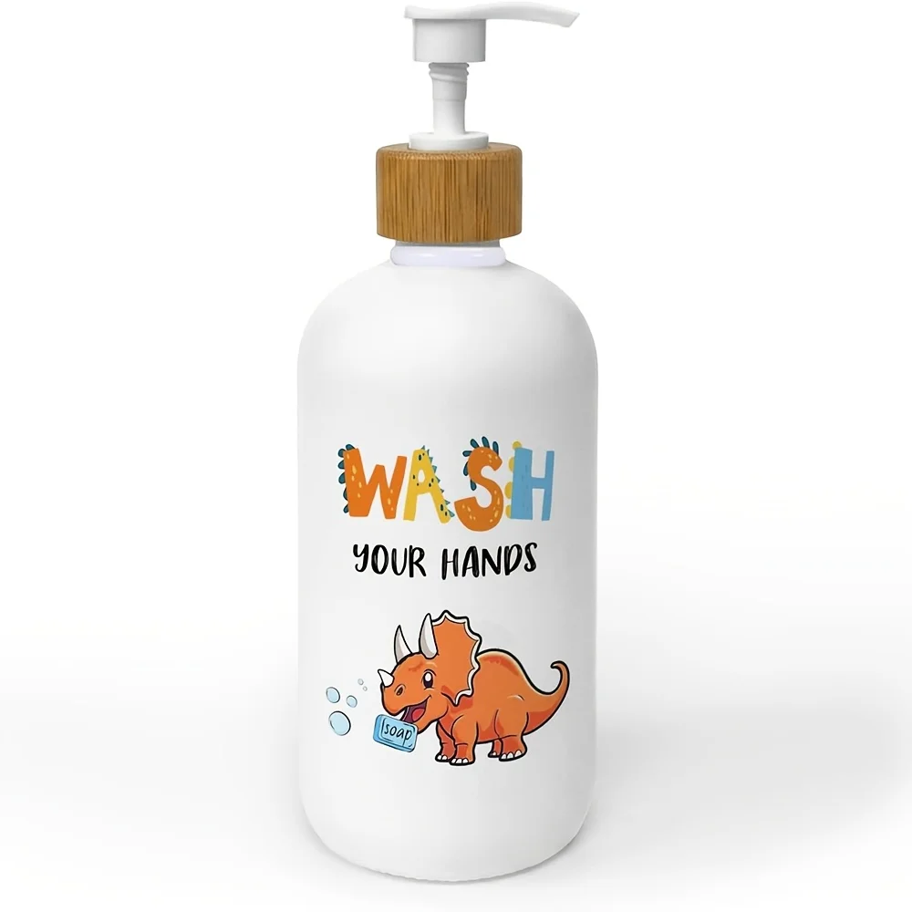 Bathroom Soap Dispenser, Dinosaur Plastic Dish Soap Dispenser with Pump for Kitchen Wash Your Hands Toddler Bathroom Countertop view 5