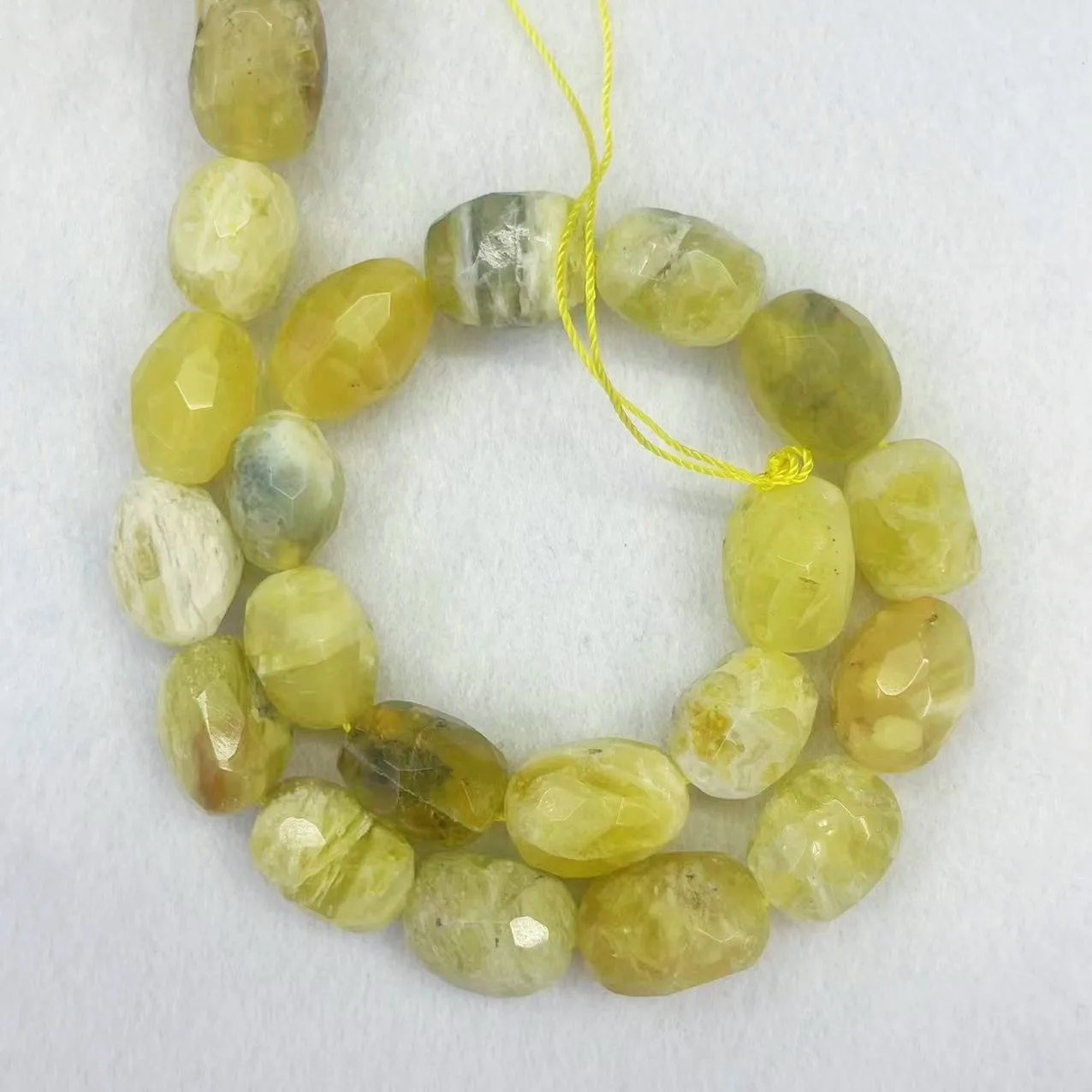 Natural Genuine Yellow Opal Stone Oval Faceted Quartz Nugget Loose Beads For DIY Necklace Bracelet Jewelry Making