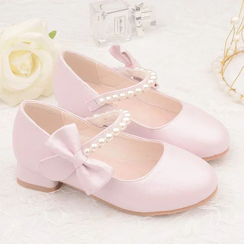 

Zapatos Niña KidLeather Shoes 2025 Autumn New Girl High Heel Princess Shoes Bow Single Shoe Mary Jane Shoes Kid Shoe Girl Shoe