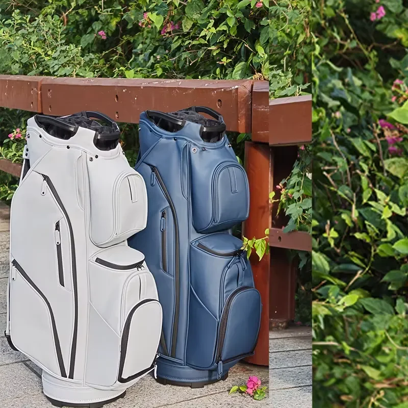 ASL GOLF 14 Way Divider Waterproof PU Leather Golf Cart Bag Custom Logo Name Professional Men Golfing Equipment Storage