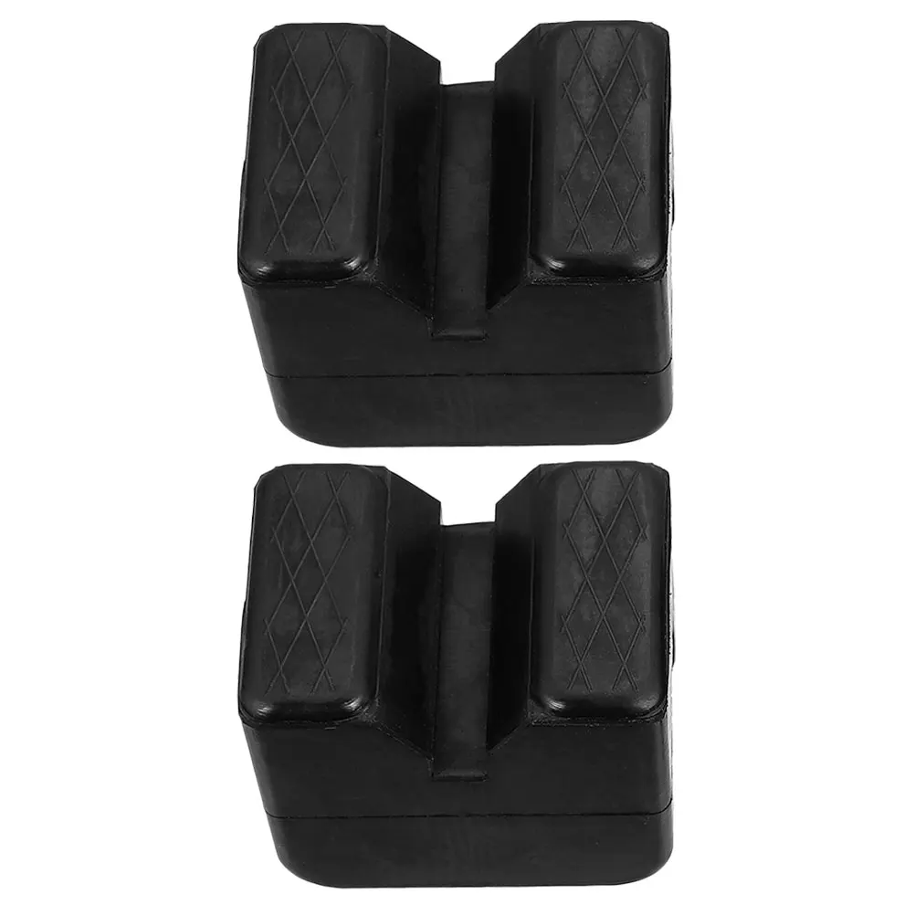 

2 Pcs Black Rubber Blocks for Jack Stand Pads Floor Universal Stabilizer Durable Non Slip Stable Vehicle Protection Practical