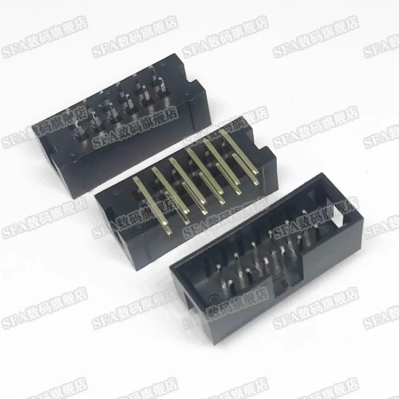 Simple Dc3 Horn Socket Curved Pin 6 10 14 16 20 50 64P Jtag Isp Interface 2.54mm