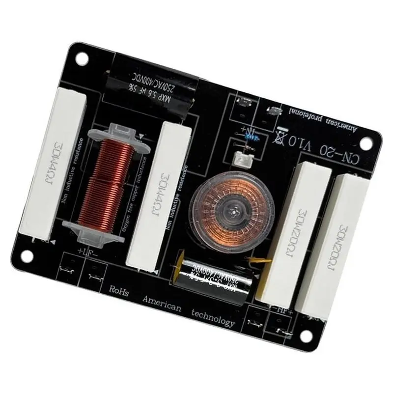 A97I-CN-20 High Quality 2-Way Speaker Crossover 450W 3000Hz Audio Crossover For 8-12 Inch Speakers 25-44Mm Tweeter