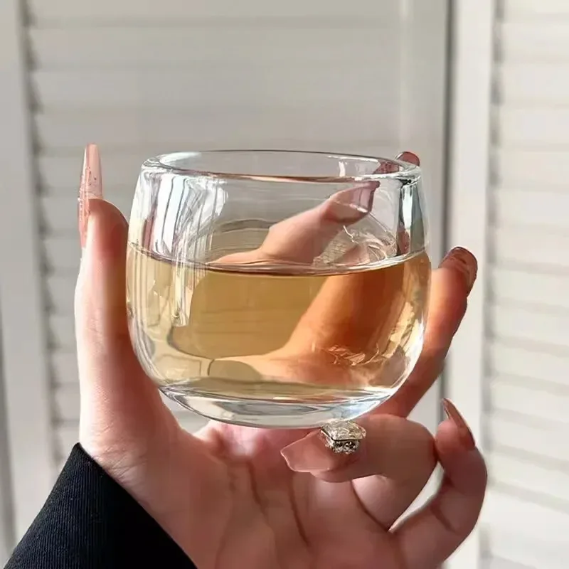 Crystal Glass Thickened Single Cup of High-grade Health Tea Cup 100ml