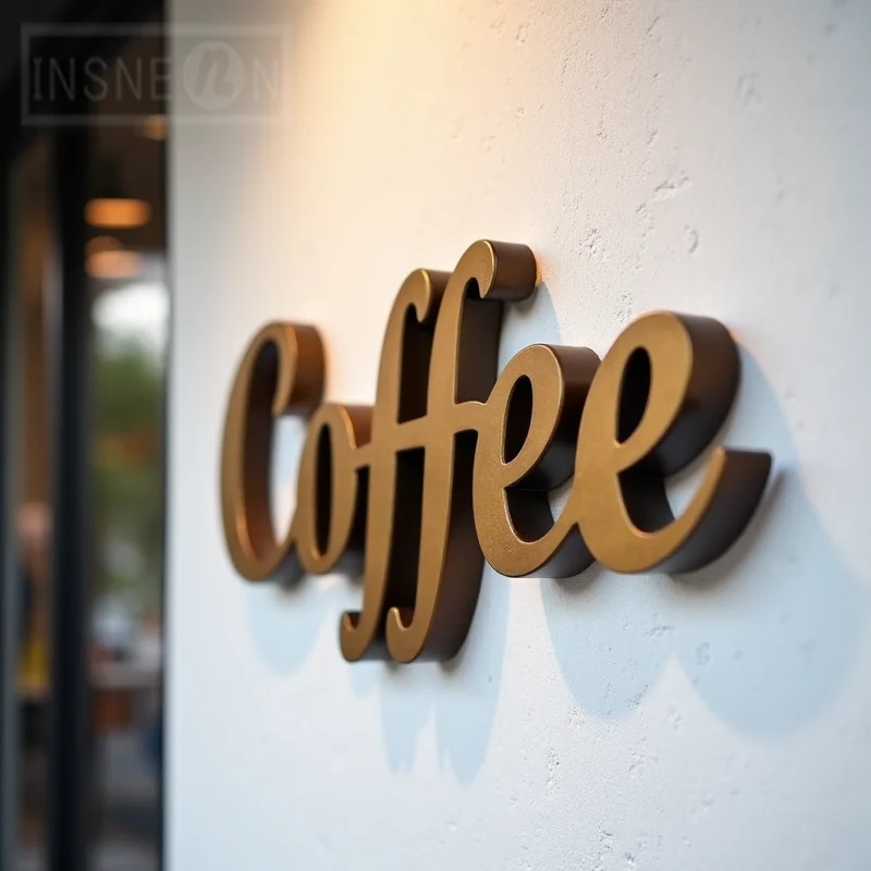 Custom 3D Solid Metal Letters For Outdoor Storefront Signage Durable Weatherproof Business Sign For Shopping Center Restaurant