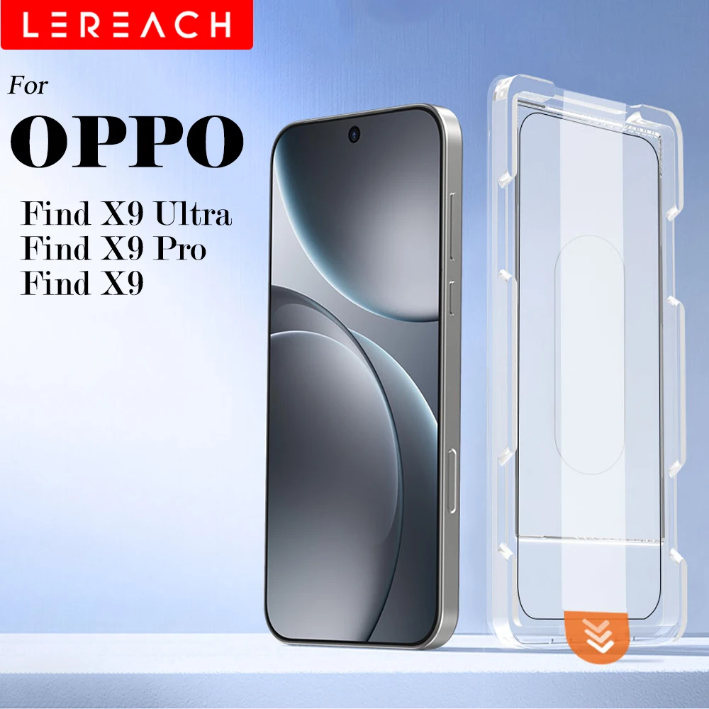 

Lereach for OPPO Find X9 Ultra find X9 Pro Tempered Glass Screen Protector with Dust-Free Positioning Box Auto-Align HD Clear