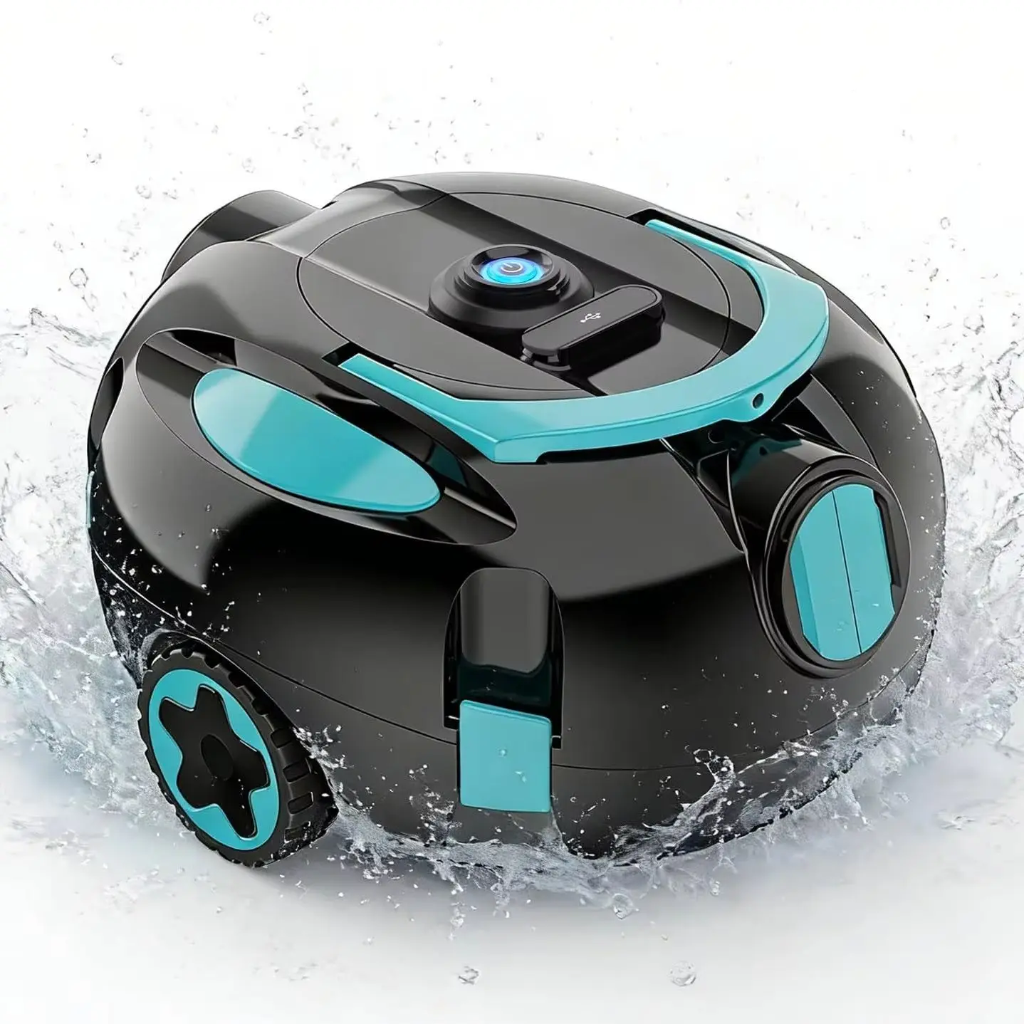 H1 Kabelloser Roboter-Poolreiniger mit 120 Minuten Laufzeit für bis zu 1100 Quadratfuß, automatischer Poolstaubsauger, Doppelsaugung, Selbstparkung