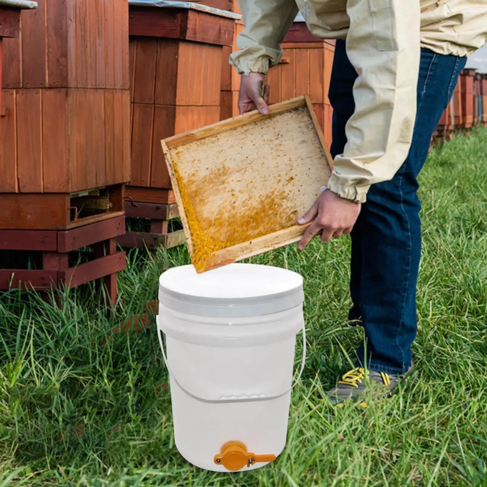 Honey Bucket 5 Gallon Storage Barrel for Home Improvement Household Cleaning