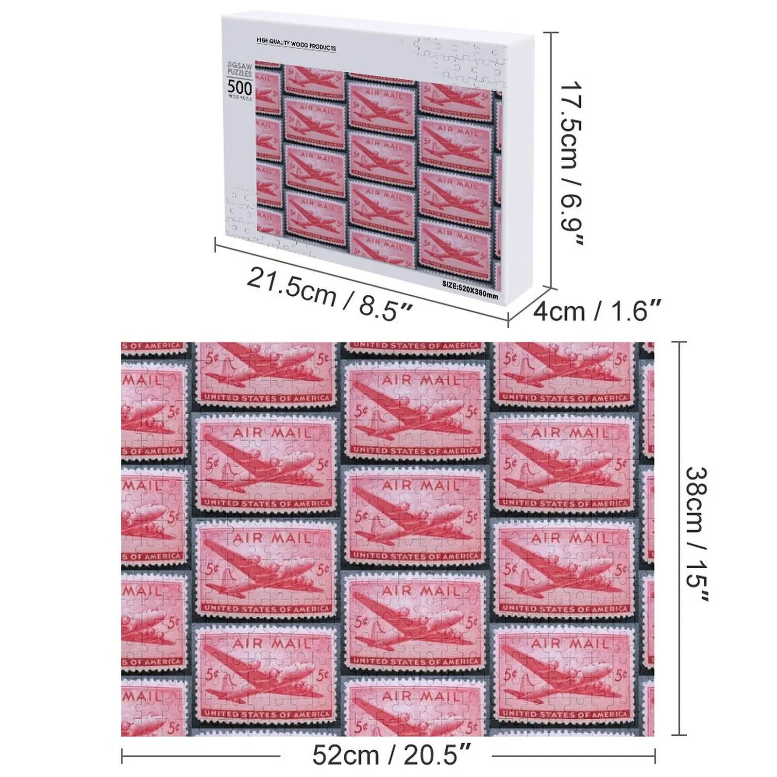 البريد الجوي طائرة خمر ختم البريد بازل قطع خشبية الحيوان اسم خشبي مخصص الاطفال هدية لغز